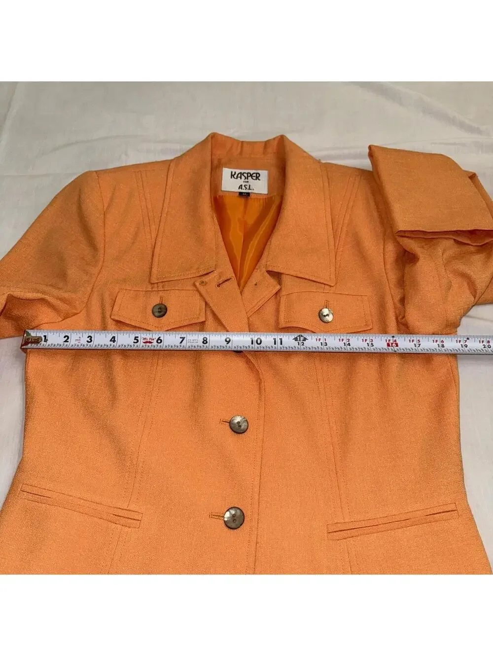 Kasper for A.S.L. Women’s 2-Piece Orange Skirt Suit Blazer & Skirt Set Size 12